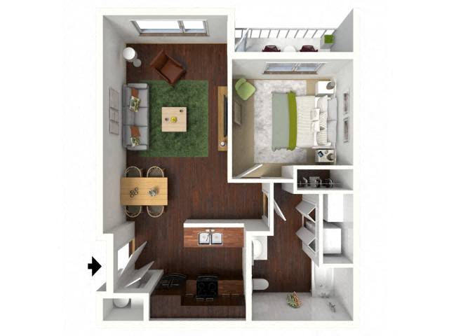 ONE BEDROOM floor plan